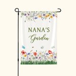 Personalized Spring Flower Butterfly Garden Flag with Text Yard Porch Decoration Holiday Gift for Mom Grandma Gardening Lover