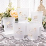 Gepersonaliseerde Bohemia Frosted Plastic Water Cup Set van 10 Bruiloft Cadeau
