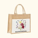 Bolsa de tela de yute personalizada con nombre Día de la Madre Cumpleaños Aniversario Regalo para ella