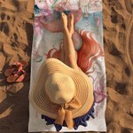 Personalisierte Meerjungfrau Strandtuch mit Namen Saugstark Schnell-Trocken Badetuch Strand Urlaub Schwimmen Geschenk für Kinder Mädchen