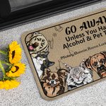 Tappetino personalizzato Go Away Unless You Have Pet Treats 1-6 Immagini di animali domestici con nome Regalo per l'anniversario di inaugurazione dell