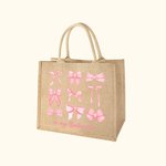 Personalised In My Ballet Era Coquette Bow Jute Tote Bag with Text Large Capacity Birthday Gift for Her