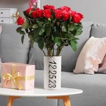 Vaso di vetro fatto a mano personalizzato in argilla con testo Data Compleanno Regalo di nozze per la coppia