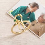 Estetoscopio Personalizado Diseño Anillo de Plata de Ley con Piedra de Nacimiento Graduación Semana de la Enfermera Regalo para Enfermera Doctor Perso