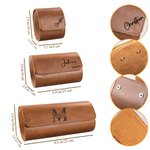Personalised Portable Monogram Leather Watch Roll Travel Case with 1-3 Slots Wedding Father's Day Gift for Men Groomsmen