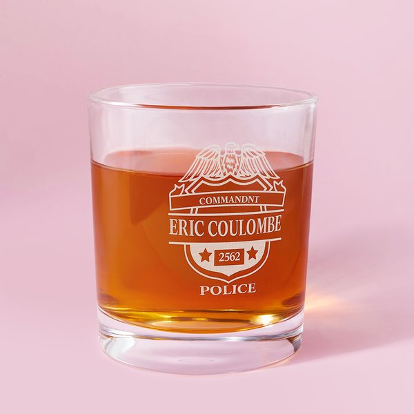 Henkilökohtainen ainutlaatuinen laserkaiverrettu 10oz poliisi Badge Law Enforcement Whiskey lasi valmistuminen eläkkeelle siirtyminen syntymäpäivälahja poliisiupseerille