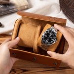 Personalised Portable Monogram Leather Watch Roll Travel Case with 1-3 Slots Wedding Father's Day Gift for Men Groomsmen