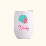 Verre à Vin 350 ml Personnalisé avec Nom Fruits Flamant Fleur Thème d'Été Cadeau Plage Enterrement de Vie de Jeune Fille pour Demoiselle d'Honneur