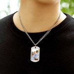 Personalized Photo Keychain Necklace with Engraved Text Birthday Anniversary Gift for Family Friend