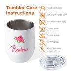 Verre à Vin 350 ml Personnalisé avec Nom Fruits Flamant Fleur Thème d'Été Cadeau Plage Enterrement de Vie de Jeune Fille pour Demoiselle d'Honneur