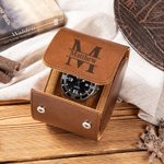 Personalised Portable Monogram Leather Watch Roll Travel Case with 1-3 Slots Wedding Father's Day Gift for Men Groomsmen