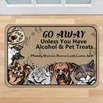 Tappetino personalizzato Go Away Unless You Have Pet Treats 1-6 Immagini di animali domestici con nome Regalo per l'anniversario di inaugurazione dell