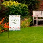 Personalized Spring Flower Butterfly Garden Flag with Text Yard Porch Decoration Holiday Gift for Mom Grandma Gardening Lover