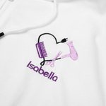 Elementi personalizzati del parrucchiere Ricamo T-shirt Zip Up Hoodie con iniziale o nome Regalo per stilisti Amanti dei parrucchieri