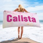 Personalised Multicolor Tie Dye Quick Drying Beach Towel with Name Birthday Vacation Gift for Her