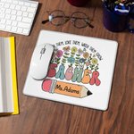 Tappetino per mouse personalizzato con matita per fiori selvatici con nome Regalo di apprezzamento per l'insegnante per il ritorno a scuola