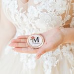 Miroir Compact Personnalisé avec Nom et Initiale Fleur de Naissance Cadeau de Mariage pour Elle Demoiselle d'Honneur