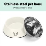 Personalised Double Detachable Pet Bowl with Dog Cat Ear Outline Name Birthday Gift for Pet Lover