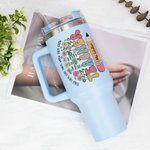 Personalisierte Wildflower Bleistift 40oz Becher mit Namen Teach Them Love Them Watch Them Grow zurück zu Schule Wertschätzung Geschenk für Lehrer