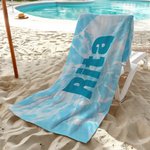 Personalised Multicolor Tie Dye Quick Drying Beach Towel with Name Birthday Vacation Gift for Her