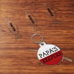 Personalized Papa's Keeper Fishing Rod Acrylic Keychain with 1-4 Fishes and Names Birthday Father's Day Gift for Dad Grandpa Fishing Lovers