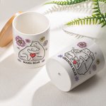 Personalised 3D-effect Bear Hug Plant Pot with 2-9 Names and Bamboo Base Father's Day Mother's Day Gift for Family
