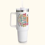 Personalisierte Wildflower Bleistift 40oz Becher mit Namen Teach Them Love Them Watch Them Grow zurück zu Schule Wertschätzung Geschenk für Lehrer