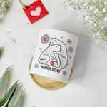 Personalised 3D-effect Bear Hug Plant Pot with 2-9 Names and Bamboo Base Father's Day Mother's Day Gift for Family