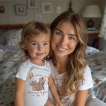 Personalisierte Aquarell niedlichen Bären 100% Baumwolle T-Shirt Baby Onesie Lätzchen mit Namen unsere erste Muttertag Geschenk für Mama Baby