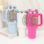 Personalisierte Wildflower Bleistift 40oz Becher mit Namen Teach Them Love Them Watch Them Grow zurück zu Schule Wertschätzung Geschenk für Lehrer