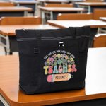 Personalised Teach Them Love Them Watch Them Grow Canvas Tote Bag with Name and Wildflower Pencil Design Teacher's Day Appreciation Gift for Teacher