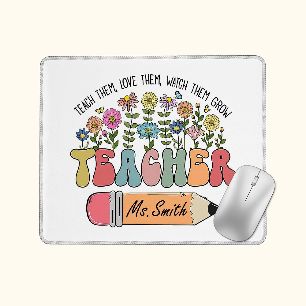 Tapis de Souris Personnalisé avec Nom pour Enseignants Cadeau de Gratitude de Rentrée pour Professeur