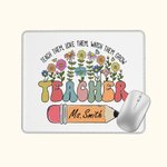 Tappetino per mouse personalizzato con matita per fiori selvatici con nome Regalo di apprezzamento per l'insegnante per il ritorno a scuola