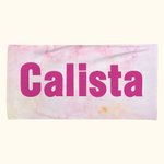 Personalised Multicolor Tie Dye Quick Drying Beach Towel with Name Birthday Vacation Gift for Her