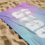 Personalised Multicolor Tie Dye Quick Drying Beach Towel with Name Birthday Vacation Gift for Her