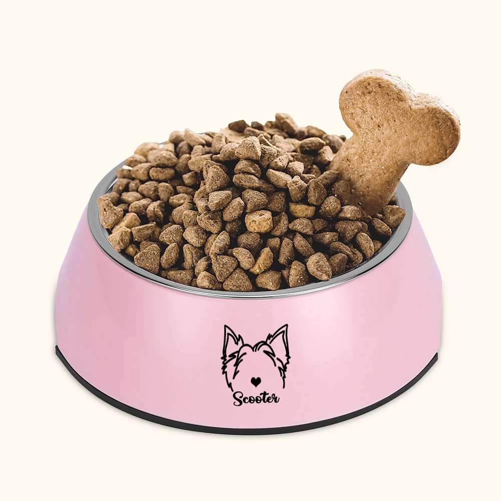 Gamelle Double Détachable Personnalisée avec Oreille de Chien Chat Nom Cadeau d'Anniversaire pour l'Amoureux des Animaux