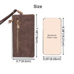 Personalized Multiple Compartment  Multicolor Leather Engraved Name Wallet with Wristlet Birthday Wedding Bridesmaid Gift for Women