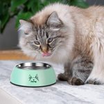 Personalised Double Detachable Pet Bowl with Dog Cat Ear Outline Name Birthday Gift for Pet Lover