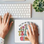 Tappetino per mouse personalizzato con matita per fiori selvatici con nome Regalo di apprezzamento per l'insegnante per il ritorno a scuola