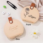 Boîte de Rangement Portable Personnalisée avec Fleur de Naissance et Nom pour Kit de Couture Fourniture de Voyage Cadeau Anniversaire pour Tailleur