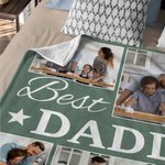 Personalisierte 9 Foto-Collage Best Daddy Ever weiche Decke mit Titel Vatertag Thanksgiving Geschenk für Papa Familie