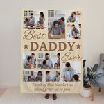 Personalisierte 9 Foto-Collage Best Daddy Ever weiche Decke mit Titel Vatertag Thanksgiving Geschenk für Papa Familie