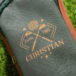 Personalisierte PU Leder graviert Monogramm Golf Tasche mit Zigarrenschneider Befeuchter Set Vatertag Hochzeit Geschenk für Golfliebhaber