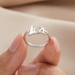Anello commemorativo personalizzato con sagoma iniziale di animale domestico Regalo per l'amante dell'animale domestico