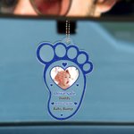 Personalized Drive Safe Baby Footprint Multi-colour Acrylic Car Mirror Hanger Accessories with Baby Photo Mother's Day Father's Day Gift for Mom Dad