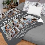 Personalisierte 9 Foto-Collage Best Daddy Ever weiche Decke mit Titel Vatertag Thanksgiving Geschenk für Papa Familie
