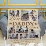 Personalisierte 9 Foto-Collage Best Daddy Ever weiche Decke mit Titel Vatertag Thanksgiving Geschenk für Papa Familie