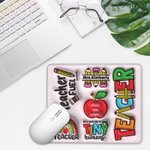 Personalised 3D Effect Apple Pencil Rainbow Teach Love Inspire Non-slip Mouse Pad with Name Birthday Teacher's Day Appreciation Gift for Teacher