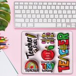 Personalised 3D Effect Apple Pencil Rainbow Teach Love Inspire Non-slip Mouse Pad with Name Birthday Teacher's Day Appreciation Gift for Teacher