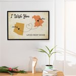 Personalisierte Long Distance Staat zu Staat Karte Leinwand Wandmalerei mit Namen Graduierung Freundschaft Abschiedsgeschenk für Familie Freund